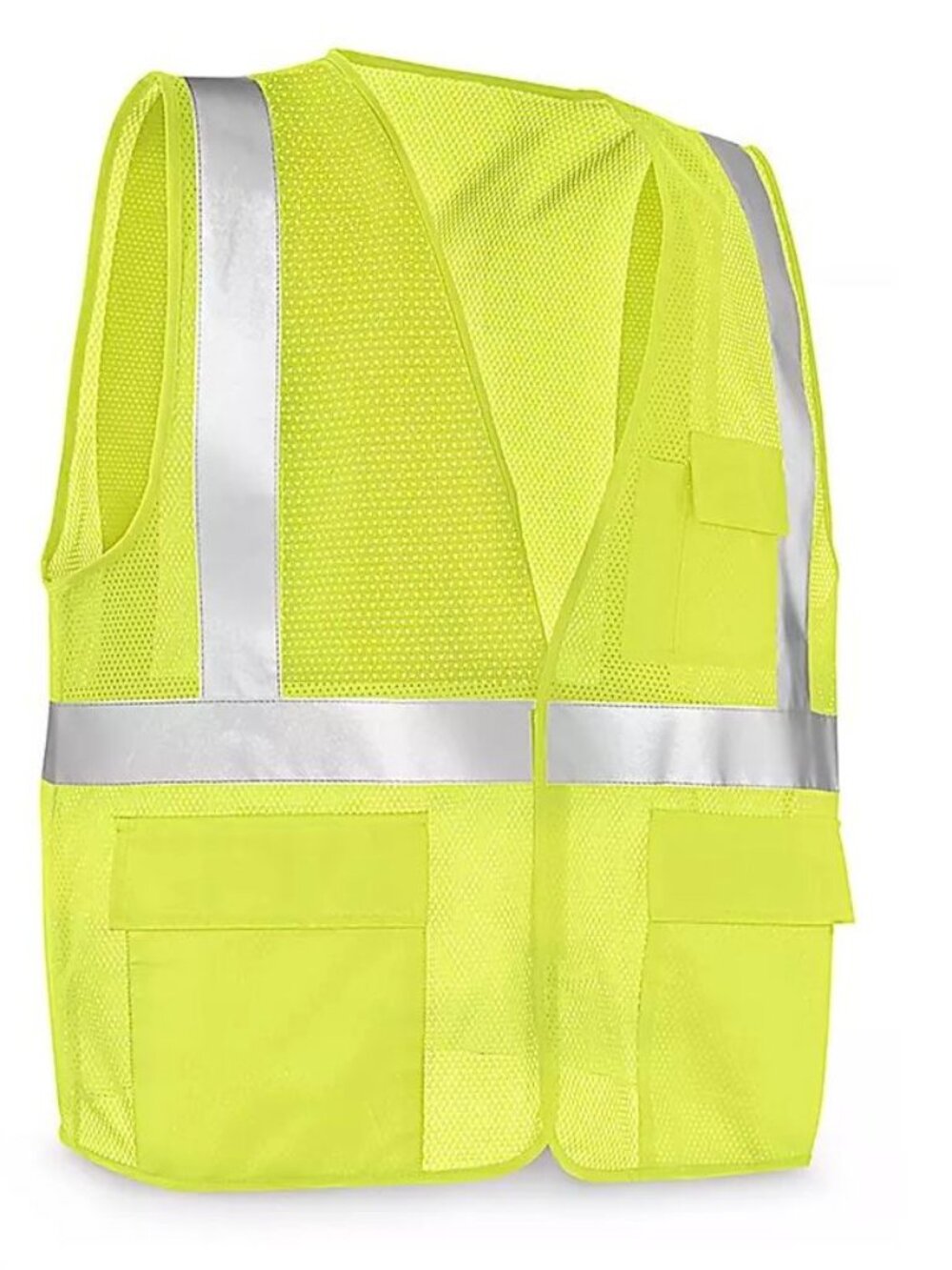 x6 Hi Visibility Lime Green Class 2 Reflective Safety Vests by HDX
